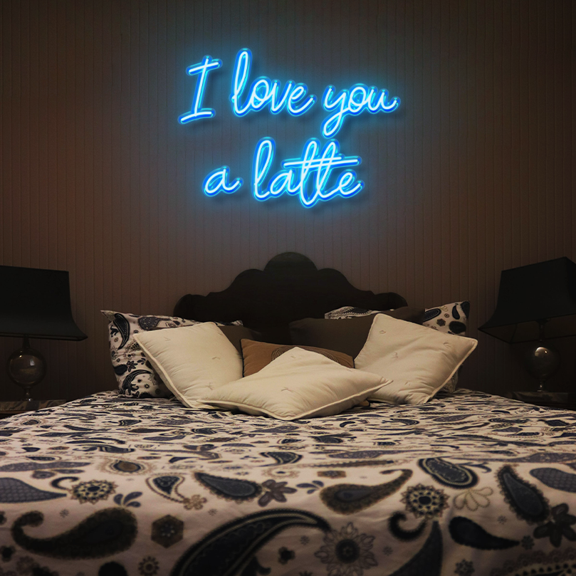 "I love you a Latte" LED Neon Sign
