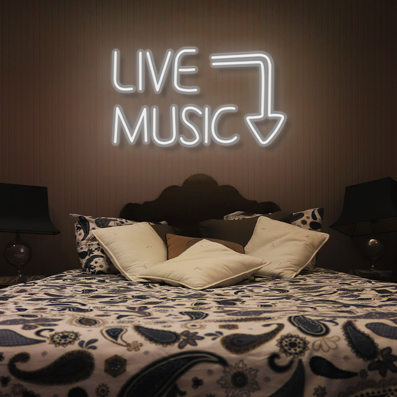 "Live Music" LED Neon Sign