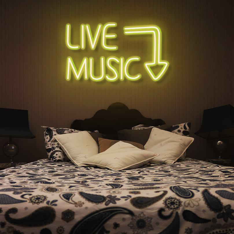 "Live Music" LED Neon Sign