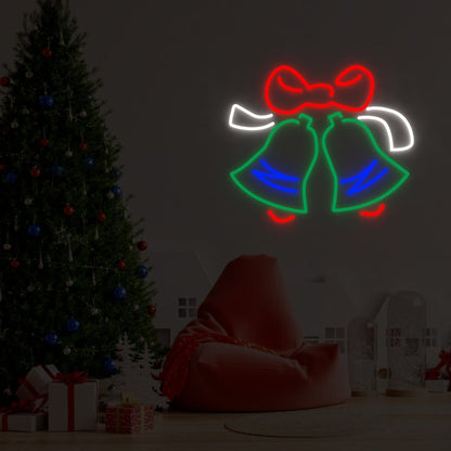 "Christmas Bells" LED Neon Sign, Christmas Decor