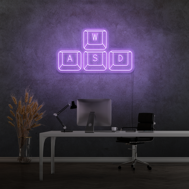 "WASD, Gamer" - LED Neon Sign